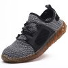 Summer Mesh Safety Work Shoes Steel Toe Cap Light Casual Fly Woven Breathable Cool Anti-smashing Anti-piercing Soft Sole Outdoor - Grey - 41