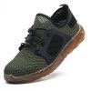 Summer Mesh Safety Work Shoes Steel Toe Cap Light Casual Fly Woven Breathable Cool Anti-smashing Anti-piercing Soft Sole Outdoor - Green - 43