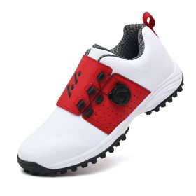 New Waterproof Golf Shoes Luxury Golf Sneakers Outdoor Comfortable Athletic Sneakers Light Weight Walking Shoes for Golfers - White - 40