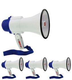 5 Core Megaphone Bullhorn Cheer Horn Mic Recording Siren Blow Horn Hand Held Mega Phone Loudhailer 8R - 4Pcs 8R