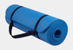 Thick Yoga and Pilates Exercise Mat with Carrying Strap - Blue