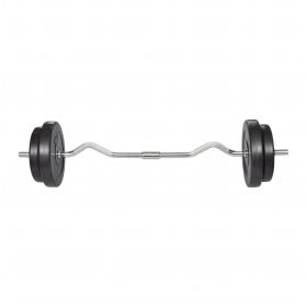 vidaXL Curl Bar with Weights 66.1 lb - Black