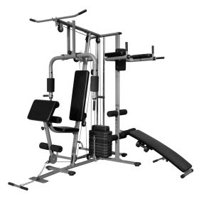 vidaXL Multi-functional Home Gym 143.3lb - Black