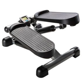 Mini Stepper with Monitor - Low Impact Black and Gray Stepper - Great Design for Working Out at Home - Stepper Machine - black - Metal