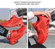 Men Women Spring Summer Autumn Winter Safety Shoe Work Light Weight Steel Toe Mesh Breathable Flying Weave Anti-piercing Protect - Red - 43