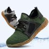 Summer Mesh Safety Work Shoes Steel Toe Cap Light Casual Fly Woven Breathable Cool Anti-smashing Anti-piercing Soft Sole Outdoor - Grey - 45