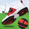 New Waterproof Golf Shoes Luxury Golf Sneakers Outdoor Comfortable Athletic Sneakers Light Weight Walking Shoes for Golfers - Black - 43