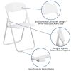 HERCULES Series 500 lb. Capacity Heavy Duty White Plastic Folding Chair with Built-in Ganging Brackets - as Pic