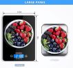 Kitchen Scale Digital Food Scales Bascula Electronic Cooking Scale Weight Touch Screen Glass Top Diet 5kg/11Lbs Accuracy 5 Core K 43 - Black