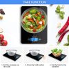 Kitchen Scale Digital Food Scales Bascula Electronic Cooking Scale Weight Touch Screen Glass Top Diet 5kg/11Lbs Accuracy 5 Core K 43 - Black