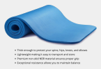 Thick Yoga and Pilates Exercise Mat with Carrying Strap - Blue