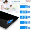 Kitchen Scale Digital Food Scales Bascula Electronic Cooking Scale Weight Touch Screen Glass Top Diet 5kg/11Lbs Accuracy 5 Core K 43 - Black