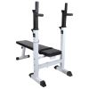 vidaXL Workout Bench with Weight Rack; Barbell and Dumbbell Set 264.6 lb - Black