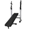 vidaXL Workout Bench with Weight Rack; Barbell and Dumbbell Set 264.6 lb - Black