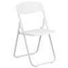 HERCULES Series 500 lb. Capacity Heavy Duty White Plastic Folding Chair with Built-in Ganging Brackets - as Pic