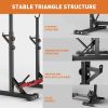 Squatting Frame Adjustable Barbell Frame Weight Lifting Frame For Home Strength Training Black - Red - Alloy Steel