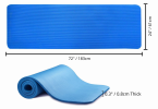 Thick Yoga and Pilates Exercise Mat with Carrying Strap - Blue