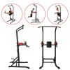 Power Tower Multi-Functional Pull Up Bar Dip Station Push Up Workout Exercise Equipment Height Adjustable Heavy Duty Strength Training Stand - as pic