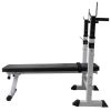 vidaXL Workout Bench with Weight Rack; Barbell and Dumbbell Set 264.6 lb - Black