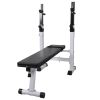 vidaXL Workout Bench with Weight Rack; Barbell and Dumbbell Set 264.6 lb - Black