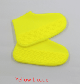 Men and women hiking slip wearable easy to carry silicone rain boots (Option: Yellow L code-L)