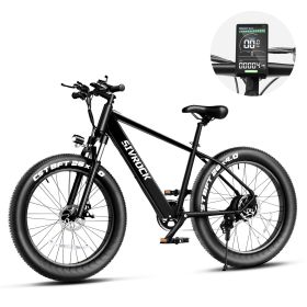 Professional Electric Bike For Adults, 26 X 4.0 Inches Fat Tire Electric Mountain Bicycle, 1000W Motor 48V 15Ah Ebike For Trail Riding, Excursion And (Color: Black)