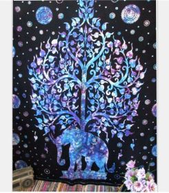 Stamp Bohemia Beach Blanket Mural (Option: Blue-150x130cm thick)