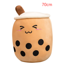 Cute Fruit Drink Plush Stuffed Soft Strawberry Milk Tea Plush Boba Tea Cup Toy Bubble Tea Pillow Cushion Kids Gift (Option: Triangle-70CM)