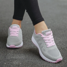 Women Shoes Sports Sneakers (Option: Grey pink-37)