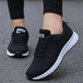 Women Shoes Sports Sneakers (Option: Black-36)