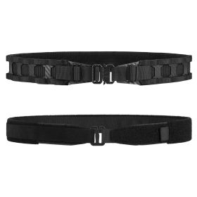 Tactical Belt MOLLE Battle Belt With Quick Release Buckle, Low Profile Laser-Cut Battle Belt For Range (Option: Black-S)