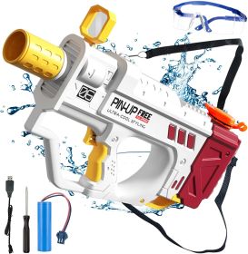 Lectric Water Gun For Adults Kids, Motorized Squirt Guns With Rechargeable Battery   800cc High Capacity, Long Distance Automatic Water Guns Up To 32 (Color: White)