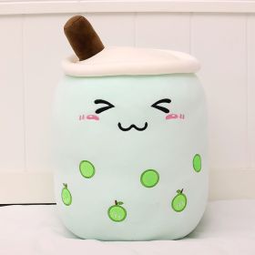 Cute Fruit Drink Plush Stuffed Soft Strawberry Milk Tea Plush Boba Tea Cup Toy Bubble Tea Pillow Cushion Kids Gift (Option: Green apple-50CM)