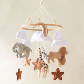 Room Hand-eye Coordination Decoration Wind Chimes Crib Felt Forest Animal Cloud Moon Bed Bell (Option: Animal Kingdom Bed Bell)