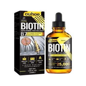 RESEARCH Liquid Biotin & Collagen Hair Growth Drops  - Biotin And Liquid Collagen Supplement For Men & Women - Glowing Skin Support, Healthy Hair & Na (Color: Black)