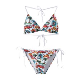 Two Pieces,Adult Women,Sexy Spaghetti String Bikini Top And Bottom,SummerVacation,Swimming,Spa,Surfing,Bathing,Swimming Pool (Option: Sandy-S)