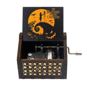 Antique Carved Wooden Hand Crank Spirited Away Music Box Christmas Gift Birthday Gift Party Decoration (Option: 9style)