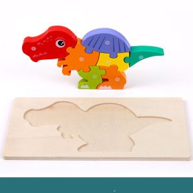 Children's Educational Toys Wooden Three-dimensional Montessori (Option: Spinosaurus)